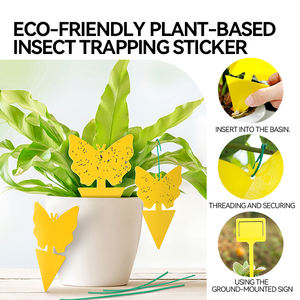 Logo jaune fort pièges collants pour intérieur extérieur <span class=keywords><strong>naturel</strong></span> antiparasitaire piège à mouches des fruits jaune champignon pièges à moucherons <span class=keywords><strong>attrape</strong></span>-insectes - Product Image 3