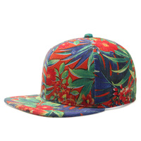 Gorra Snapback con Estampado Floral Tropical, Visera Plana, Diseño de Flores de la Selva, Ajustable, Estilo Hip Hop, para Hombre y Mujer