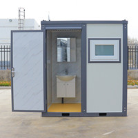 Baño Móvil Portátil Ecológico de Diseño Tradicional con Instalaciones de Ducha Completas para Uso Público