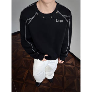 เสื้อสเวตเตอร์สวมหัวสำหรับผู้ชายผ้าฟลีซปะต่อผ้าขนแกะสำหรับฤดูใบไม้ร่วงฤดูหนาว - Product Image 4