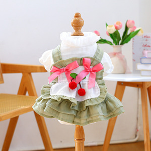 PETCIRCLE ropa para mascotas para perros pequeños y medianos, artículos para mascotas, ropa para perros, falda con diseño de pastel de cereza - Product Image 4