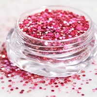 Paillettes multicolores en forme de cœur rond pour ongles, en PET, pour décoration d'ongles de Noël DIY, pour salon.