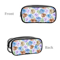 Étuis à crayons transparents à fermeture éclair avec impression personnalisée de feuilles de taro hawaïennes, disponibles sur demande
