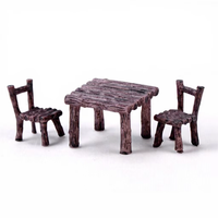 Mini table et 2 chaises en résine 1:12, accessoires pour maison de poupée, meubles miniatures pour jardin féerique