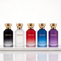 Flacons de parfum cosmétiques vides en verre personnalisés de luxe, 100 ml, 30 ml, 50 ml, flacon de parfum brun givré avec bouchon en alliage de zinc doré