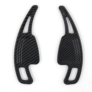 Lot de 2 manettes de vitesse sport en carbone ABS pour <span class=keywords><strong>Audi</strong></span> A3 A4 A5 S3 S4 S5 SQ5 SQ7 Q2 Q3 Q5 Q7 <span class=keywords><strong>TT</strong></span> TTS volant de voiture manette de vitesse à palettes - Product Image 2