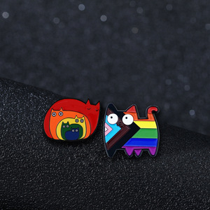 Nouveauté 2026 : Broches en émail et en métal, badges de revers pour vêtements, motifs chat arc-en-ciel, chaton de dessin animé, animal de compagnie, bijoux, cadeaux pour amis - Product Image 3