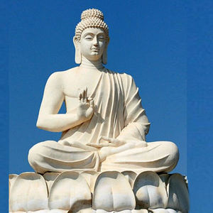 Statue de <span class=keywords><strong>bouddha</strong></span> en marbre blanc sculptée à la main grandeur nature en plein air de conception célèbre décor à la maison - Product Image 6