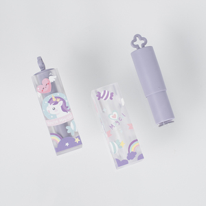 Tubo de bálsamo labial cuadrado de <span class=keywords><strong>unicornio</strong></span> púrpura de chica creativa, tubo de bálsamo labial de dibujos animados, estuche extraíble para lápiz labial - Product Image 5