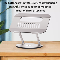 360 °   Support d'ordinateur portable rotatif et pliable, support de tablette réglable en aluminium et plastique pour ordinateur portable de 14 à 17,3 pouces