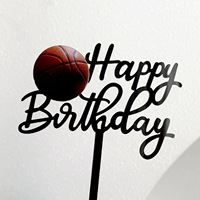 Sports Series Happy Birthday Acryl Cake Topper Geburtstagstorten-Dekoration Zubehör