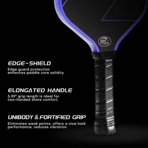 Pala de Pickleball Portátil de Fibra de Carbono, Aprobada por la USAPA, Raqueta de Alto Rendimiento, Superficie Duradera, Núcleo de Panal, Diseño sin Bordes - Product Image 4