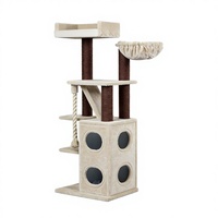 YOUME Grande Tour d'activités pour chat avec condo, pour Maine Coon et Ragdoll, avec baril à gratter en sisal et hamac