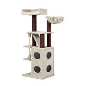 Pohon Kucing YOUME Besar, Kondominium Kucing Abu-abu Muda untuk <span class=keywords><strong>Maine</strong></span> <span class=keywords><strong>Coon</strong></span> dan Ragdoll dengan Tong Penggaruk Sisal, Hammock, Kratzbaum - Product Image 2