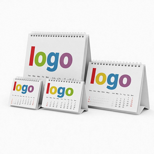 Custom Logo Promotion Gift Printed Colorful Wall Calendar Spiral Binding Table Desk Calendar for Home and Office
