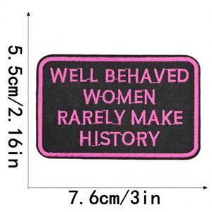 Nouveau patch brodé thermocollant rose vif édition limitée « Sorry I'm Late Bad Girl » - Product Image 5