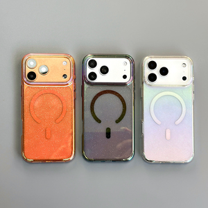 Funda Magnética Antigolpes con Brillantina B443 para iPhone 13 14 15 16 17 Pro Max, Carcasa Transparente de PC Resistente a Impactos - Product Image 6