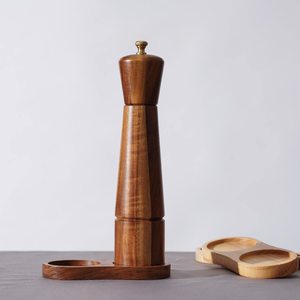 Molinillo de pimienta de madera de <span class=keywords><strong>acacia</strong></span> ajustable, herramientas de cocina de especias de cerámica manual, molinillo de pimienta de sal rosa - Product Image 3
