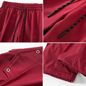 Заводская торговая марка, прямые мешковатые тактические брюки с широкими штанинами, модные красные мужские брюки-карго с боковыми карманами - Product Image 2