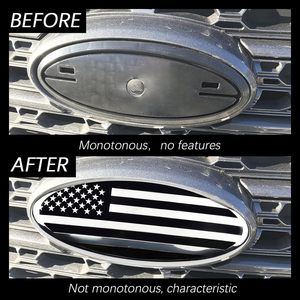 Nouveau ABS calandre drapeau américain Chrome <span class=keywords><strong>voiture</strong></span> autocollants emblème pour Ford 9 "ovale décalcomanie Badge plaque signalétique - Product Image 5