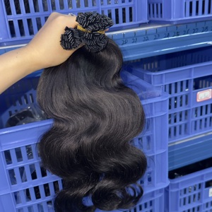 Extensions de cheveux humains bruts bouclés birmans à pointes K, cuticules alignées, pointes plates en kératine, 100 % naturels, pour livraison directe - Product Image 3