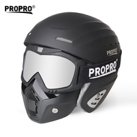 Casco Modular Integral para Motocicleta, para Invierno, Carreras, Conducción, Motocross, con Gafas de Nieve y Máscara