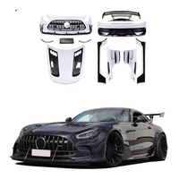 Kit carrosserie FRP semi-carbone style BS pour Mercedes Benz AMG GT GTS 2015-2018, pare-chocs avant et arrière, spoilers, kit carrosserie large