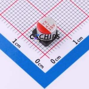 Condensateur solide SMD SPT1EM470E06TRVZC, D6.3xL5.7mm (Capacité : 47uF) (Précision : 20%) Tension nominale : 25V - Product Image 1