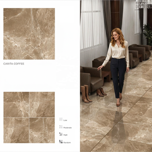 กระเบื้องพอร์ซเลนเคลือบเงาขนาด 800x800 มม. ลายหินอ่อนสีกาแฟ ยี่ห้อคารีต้า คอฟฟี่ สำหรับปูพื้น - Product Image 2
