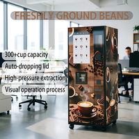 Máquina Expendedora de Café Comercial Automática con Molinillo Integrado, 9 Bares de Presión, Sistema Android para Oficina y Hotel
