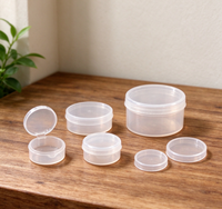 Boîte d'emballage ronde super mini en PP pour cosmétiques, étui de rangement portable en plastique à couvercle rabattable pour échantillons de maquillage