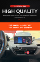Écran de tableau de bord Android 12,3 pouces Carplay Navigation GPS avec WIFI USB pour BMW I3 I01 2014-2017 Lecteur multimédia de voiture