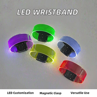 Bracelet LED personnalisable avec boucle magnétique pour le sport, la course nocturne, les concerts, Noël, Pâques, la Saint-Valentin et les événements