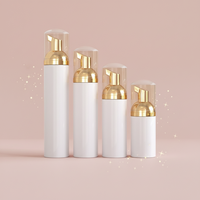 BORUI Distributeur de savon moussant en PET 40ml/50ml/80ml/100ml avec pompe à mousse, couleurs or rose/argent, pour lotion, masque facial, shampoing, poudre libre