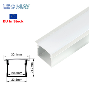 Profil en alliage d'aluminium LED de haute qualité avec surface anodisée, couvercle en PC <span class=keywords><strong>blanc</strong></span>, canal d'éclairage encastré - EU en stock - Product Image 1