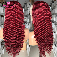 Péruque Frontale en Dentelle Remy Brésilienne pour Femmes Noires Américaines, Perruque Complète HD 13x6 Profonde en Cheveux Humains Bruts