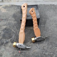 Marteau à griffes pour piquets de tente IAndiKa de qualité industrielle, manche en bois, léger, en acier inoxydable, 22 cm