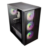 MEIJI Nouveau boîtier de jeu MATX avec ventilateurs ARGB avec fenêtre en verre trempé Boîtier PC de bureau Boîtier tour moyenne gabinete gamer