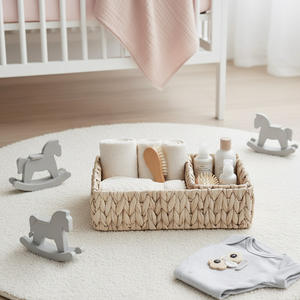 Panier de rangement rectangulaire en jacinthe d'eau tressée fait main Bobai, blanc, pour aliments, cosmétiques et bureau - Product Image 3