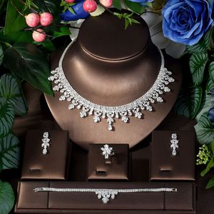 HIBRIDE High Quality <b>Cubic</b> <b>Zirconia</b> Nigerian African Bridal Wedding Jewelry Sets for Women Birthday Party Dress Jewelry N-821 - Product Image 2