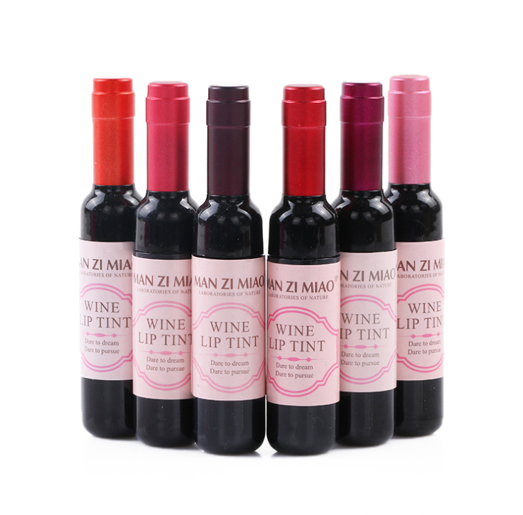 Оптовая продажа на заказ 6 видов цветов красное вино органические Корея тинт для губ бутылку метка частного назначения