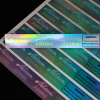 Autocollants holographiques - Étiquettes adhésives découpées sur mesure en forme de laser arc-en-ciel irisé pour logo de marque et emballage de produits