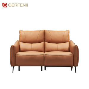 Canapé inclinable extensible de luxe en cuir véritable blanc, style moderne et épuré, avec mousse haute densité et structure en bois, pour home cinéma et salon A088-A - Product Image 3
