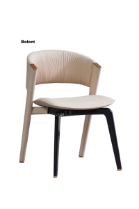 Chaise de salle à manger en tissu beige haut de gamme Boloni pieds en métal chaises au design moderne pour bureau à domicile salle à manger pour restaurant hôtel - Product Image 2