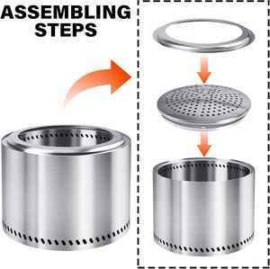 Brasero à <span class=keywords><strong>bois</strong></span> OEM en acier inoxydable sans fumée pour camping, vente en gros - Product Image 3