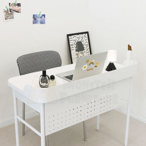 Doing <b>Desk</b> Metal Office <b>Desk</b> Sleek Writing <b>Desk</b> with Drawer and Privacy Panel Durable Minimalist Design for Home Office - Product Image 3