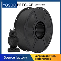 YOSOO PETG-CF Koolstofvezel 3D-printfilament 1,75 mm 1 kg spoel Koolstofvezelversterkte 3D-printer verbruiksartikelen met hoge hardheid