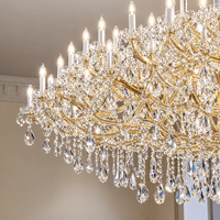 Lustre en verre de grande taille de style européen classique, luminaire suspendu multi-bougies pour hall d'hôtel, salle de mariage, projets d'ingénierie
