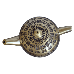 Stile <span class=keywords><strong>cinese</strong></span> rame rotondo teiera e ciotola <span class=keywords><strong>da</strong></span> tè ornamenti con centinaia di benedizioni modelli adatti per la decorazione d'interni - Product Image 5
