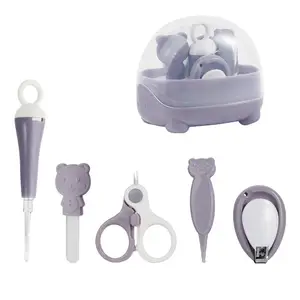 New Child Safety Health Baby Care Kit 5pcs Grooming Tool Set Include Scissors Nasal Aspirator Manicure with Gift box